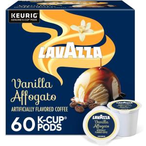 imageLavazza Caramel Biscotti Coffee Single Serve Keurig KCup Pods Flavored Coffee 60Count Box 6 Packs of 10Vanilla Affogato