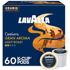 imageLavazza Costiera Gran Aroma SingleServe Keurig KCup Pods Light Roast Coffee 60Count Box 6 Packs of 10Gran Aroma