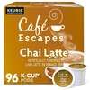 image:imageCafe Escapes Dark Chocolate Hot Cocoa Keurig SingleServe KCup Pods 96 CountChai Latte