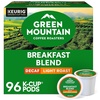 image:imageGreen Mountain Coffee Breakfast Blend Decaf Keurig SingleServe KCup pods Light Roast Coffee 96 CountDecaf Breakfast Blend