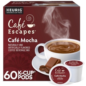 image:imageCafe Escapes Dark Chocolate Hot Cocoa Keurig SingleServe KCup Pods 96 CountCaf Mocha