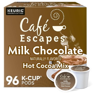 image:imageCafe Escapes Dark Chocolate Hot Cocoa Keurig SingleServe KCup Pods 96 CountMilk Chocolate
