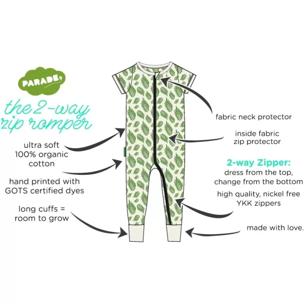 Organic Signature Print 2Way Zip Romper  Long SleeveOrganic Signature Print 2Way Zip Romper  Long Sleeve