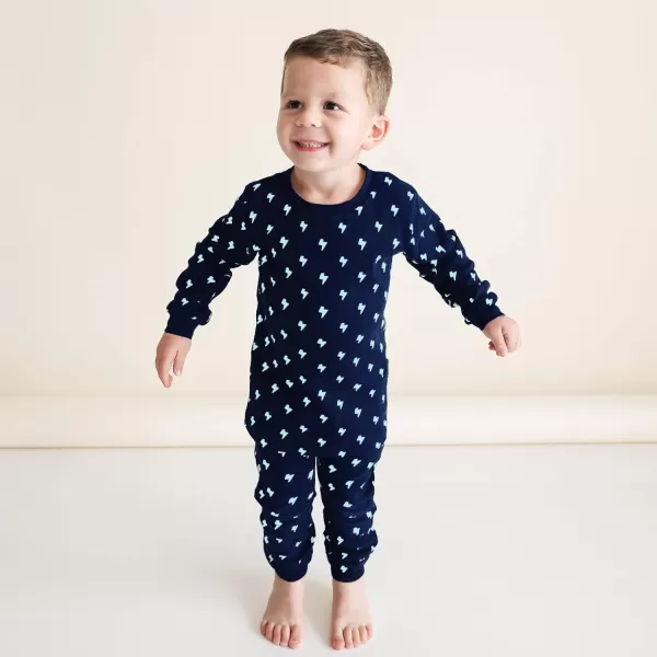 PARADE My Jammies Organic Kids Matching PajamasNavy Lightning