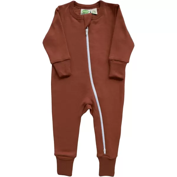 PARADE Organic Essential Basic 2Way Zipper Romper  Long SleeveToffee