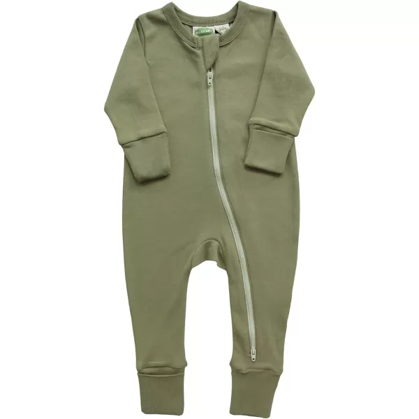 PARADE Organic Essential Basic 2Way Zipper Romper  Long SleeveToffee
