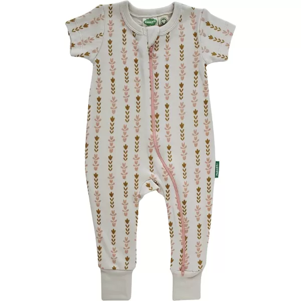 PARADE Organic Signature Print 2Way Zip Romper Short SleeveGreen Jungle