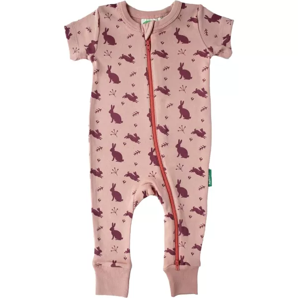 PARADE Organic Signature Print 2Way Zip Romper Short SleeveGreen Jungle