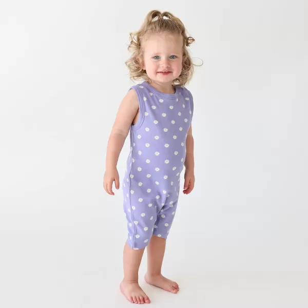 PARADE Organic Tank Rompers  Signature PrintsLilac Daisies