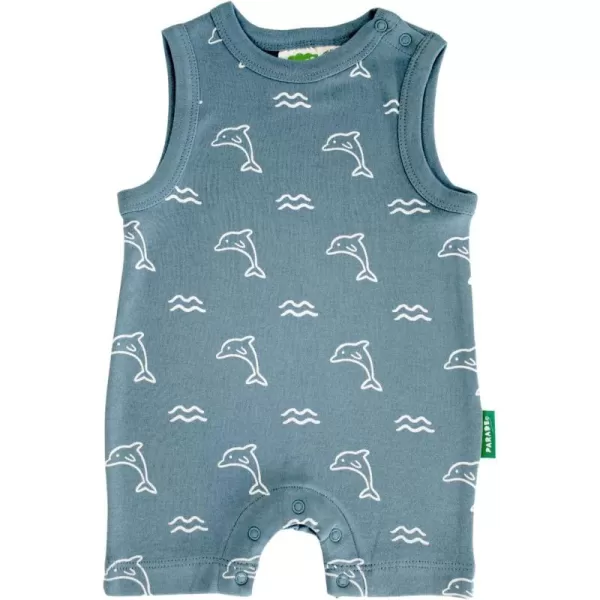 PARADE Organic Tank Rompers  Signature PrintsOcean Dolphins