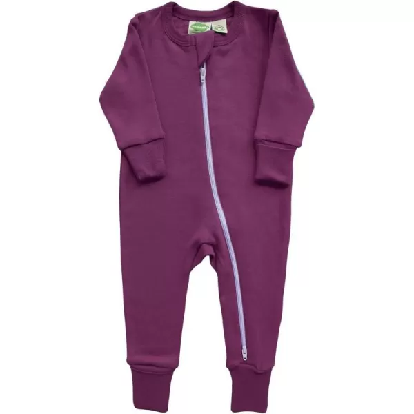 PARADE Organic Essential Basic 2Way Zipper Romper  Long SleeveAmethyst