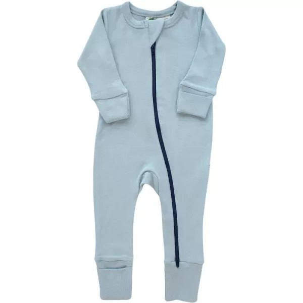 PARADE Organic Essential Basic 2Way Zipper Romper  Long SleeveBlue