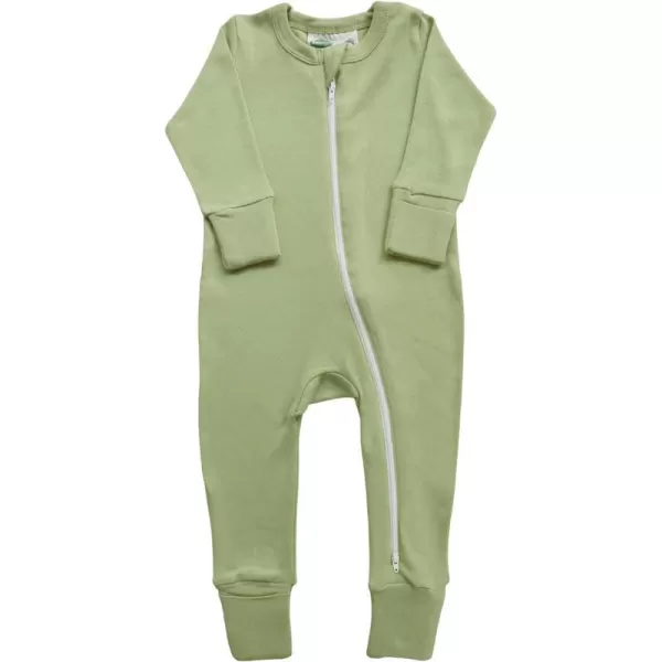 PARADE Organic Essential Basic 2Way Zipper Romper  Long SleeveFern