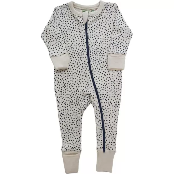 PARADE Organic Signature Print 2Way Zip Romper  Long SleeveNavy Pebble