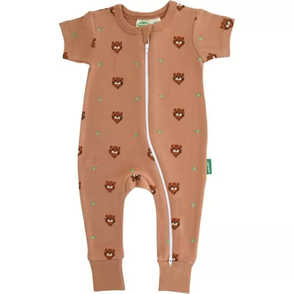 PARADE Organic Signature Print 2Way Zip Romper Short Sleeve Tigers 3TPARADE Organic Signature Print 2Way Zip Romper Short Sleeve Tigers 3T