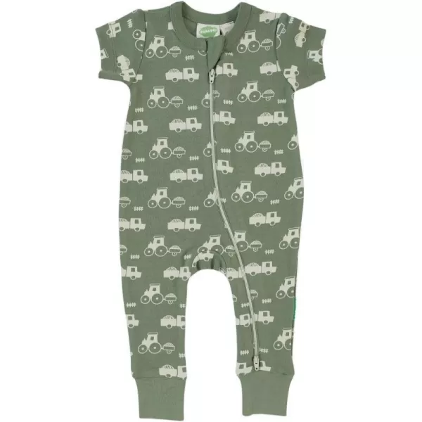 PARADE Organic Signature Print 2Way Zip Romper Short SleeveTractors