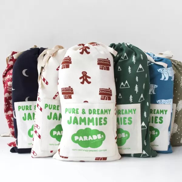 PARADE Organic My Jammies Matching Holiday PajamasCandy Canes