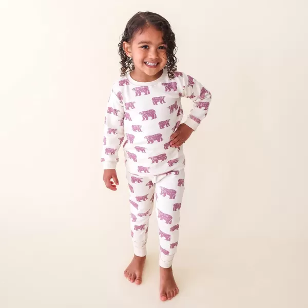 PARADE Organic My Jammies Matching Holiday PajamasPale Plum Bears