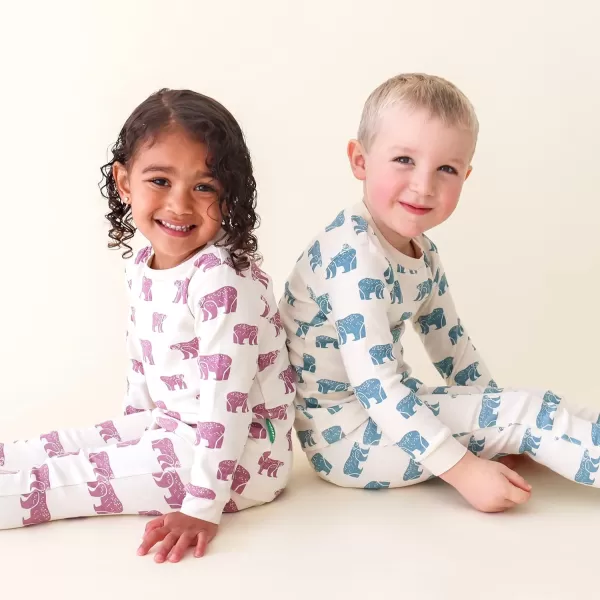 PARADE Organic My Jammies Matching Holiday PajamasPale Plum Bears