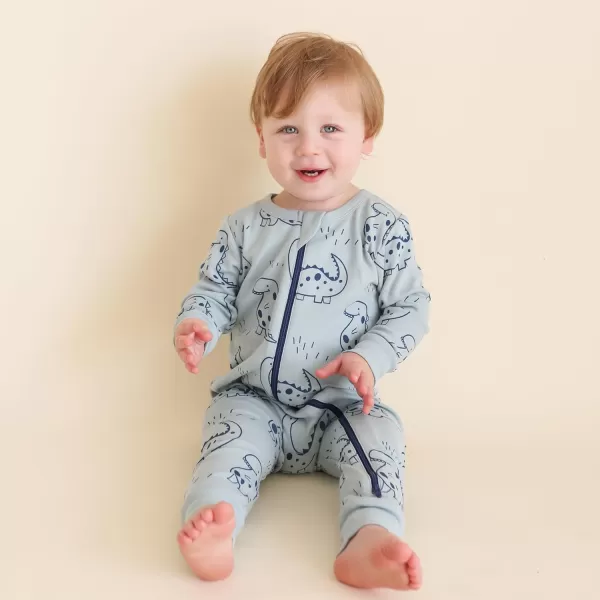 PARADE Organic Signature Print 2Way Zip Romper  Long SleeveDinos