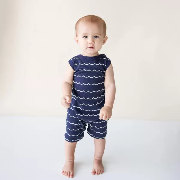 PARADE Organic Tank Rompers  Signature PrintsBig Blue Waves