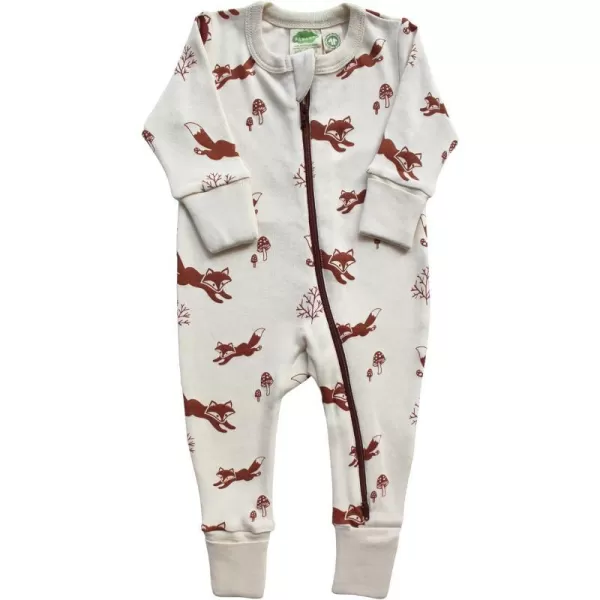 PARADE Organic Signature Print 2Way Zip Romper  Long SleeveFoxes