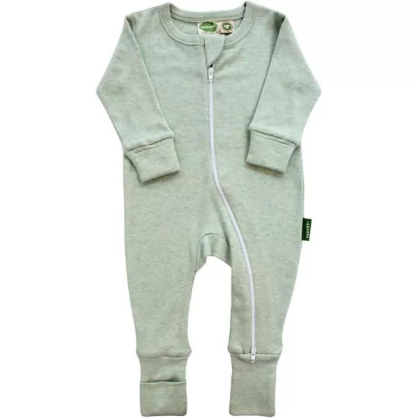 PARADE Organic Snuggle Soft Melange 2Way Zipper RomperGreen Melange