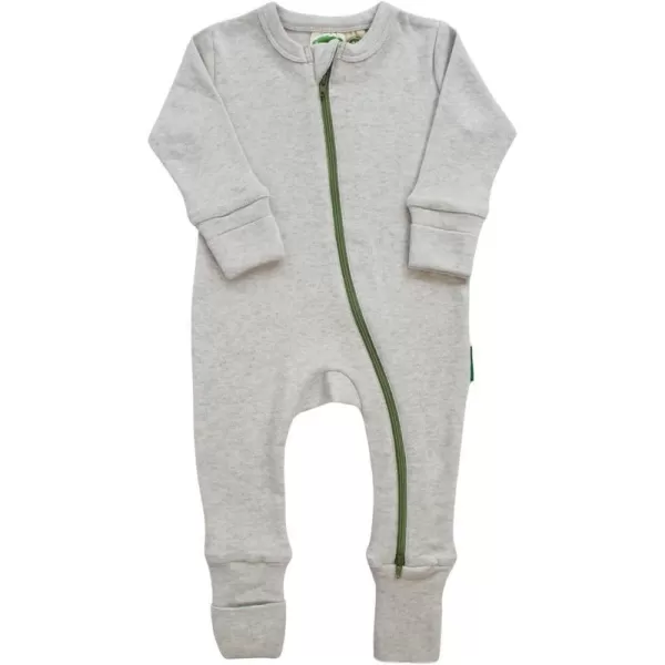 PARADE Organic Snuggle Soft Melange 2Way Zipper RomperLight Grey Melange