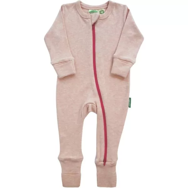 PARADE Organic Snuggle Soft Melange 2Way Zipper RomperPink Melange