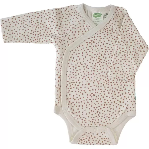 PARADE Organic Wrap Bodysuit  Signature Prints Long SleeveCaramel Pebble