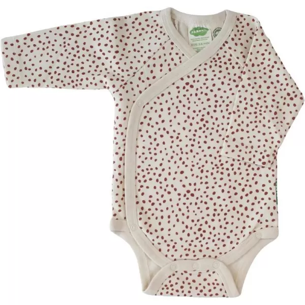 PARADE Organic Wrap Bodysuit  Signature Prints Long SleeveCedar Pebble