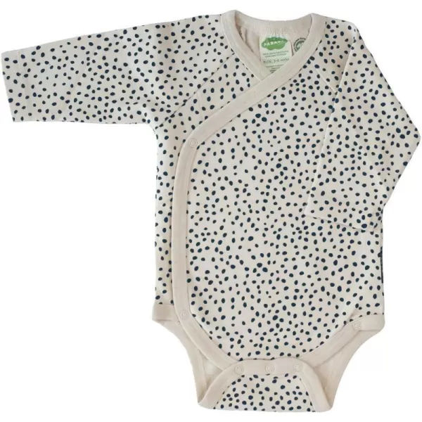 PARADE Organic Wrap Bodysuit  Signature Prints Long SleeveNavy Pebble