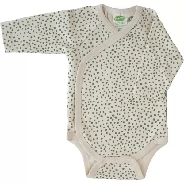 PARADE Organic Wrap Bodysuit  Signature Prints Long SleeveOlive Pebble