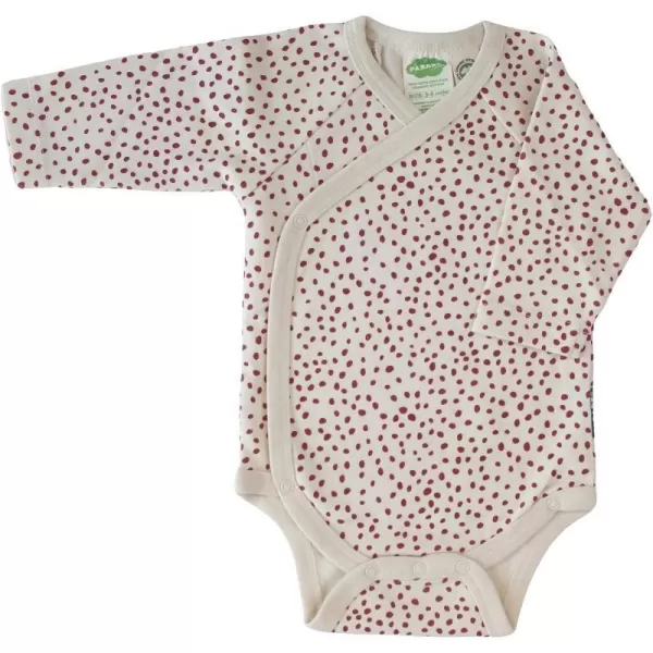 PARADE Organic Wrap Bodysuit  Signature Prints Long SleeveRose Pebble