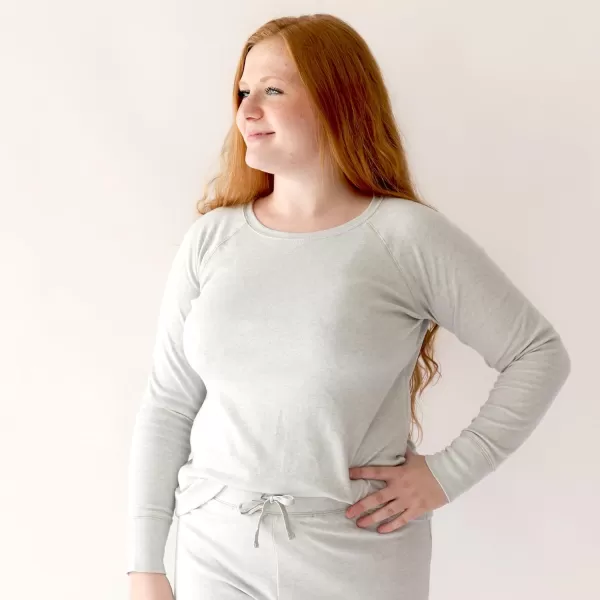 PARADE Organic Womens Pajamas  Snuggle SoftLight Grey Melange