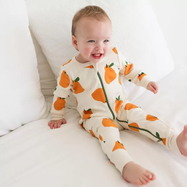 PARADE Organic Signature Print 2Way Zip Romper  Long SleeveBig Pears