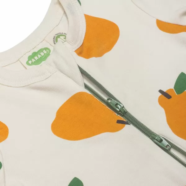 PARADE Organic Signature Print 2Way Zip Romper  Long SleeveBig Pears