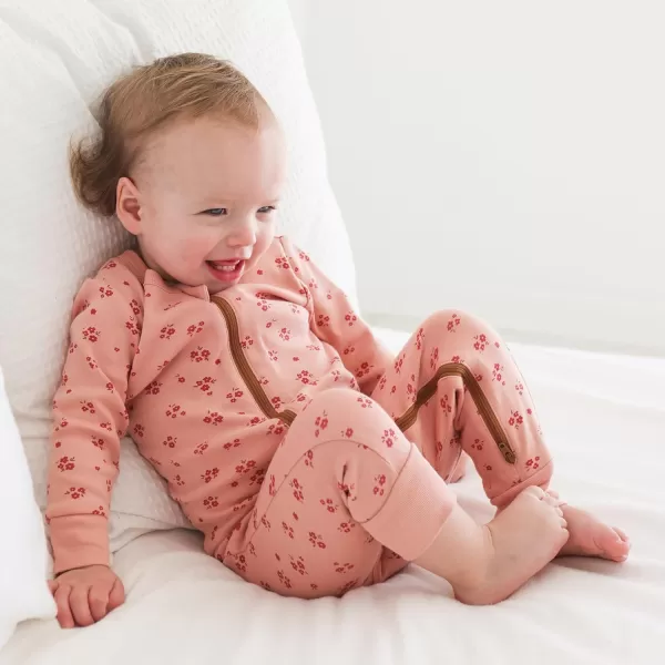 PARADE Organic Signature Print 2Way Zip Romper  Long SleeveRuby Meadow