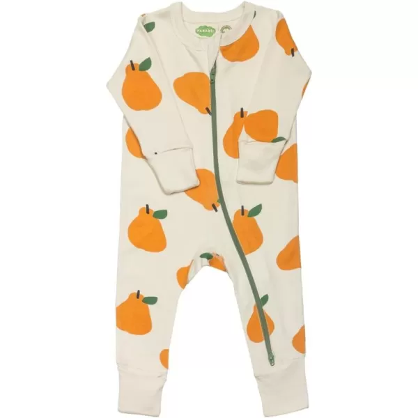 PARADE Organic Signature Print 2Way Zip Romper  Long SleeveBig Pears