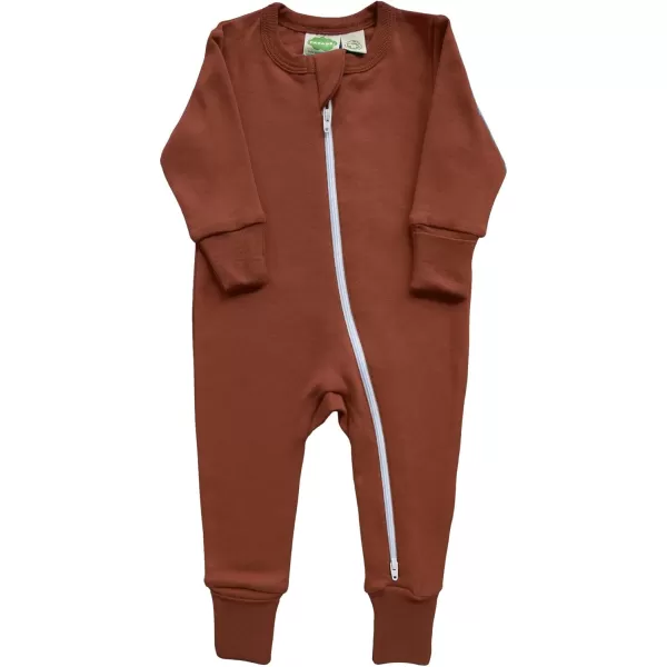 PARADE Organic Essential Basic 2Way Zipper Romper  Long Sleeve Olive 1824M no Mitts