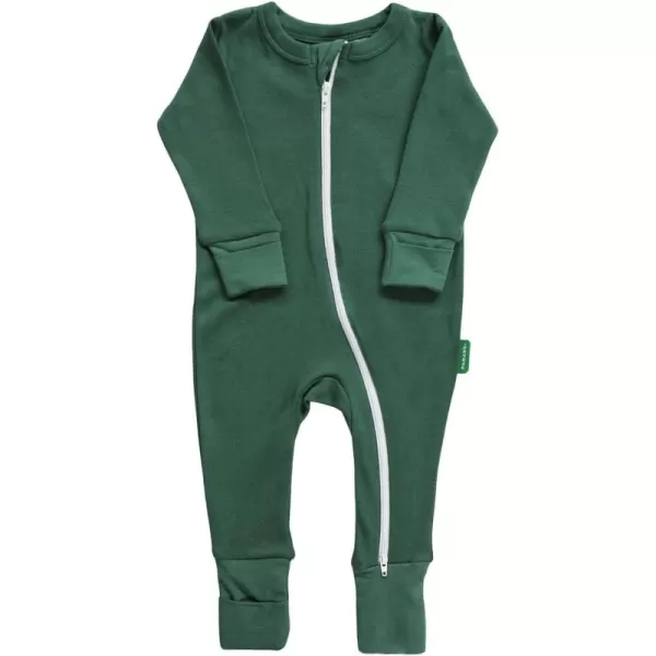 PARADE Organic Essential Basic 2Way Zipper Romper  Long SleeveEmerald