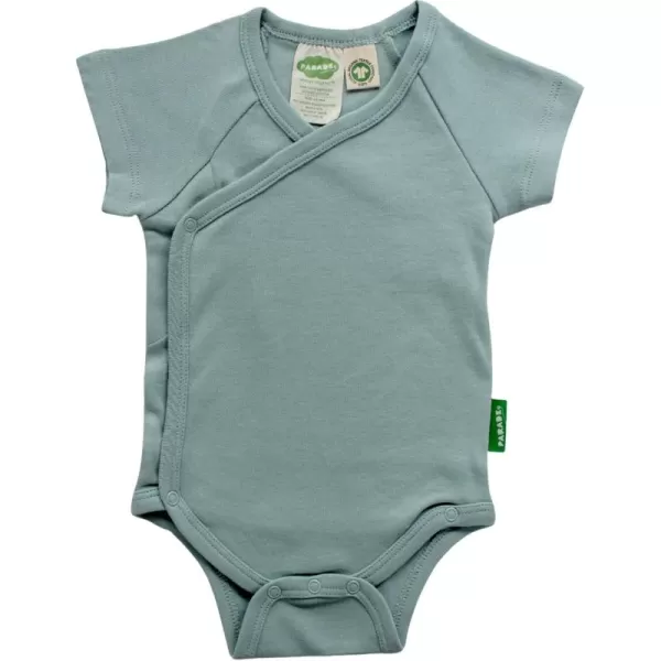 PARADE Organic Wrap Bodysuit  Essentials Short Sleeve Sky 612 Months