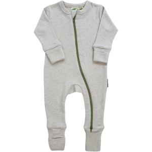 imagePARADE Organic Snuggle Soft Melange 2Way Zipper Romper Light Grey Melange 1218M no Mitts