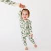 imagePARADE Organic Signature Print 2Way Zip Romper  Long Sleeve  Brown  Unisex  Infant  NewbornToddlerPalm Leaves