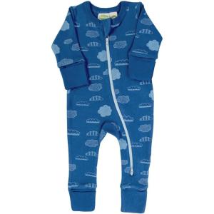 imagePARADE Organic Signature Print 2Way Zip Romper  Long Sleeve  Brown  Unisex  Infant  NewbornToddlerClouds