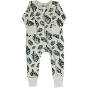 imagePARADE Organic Signature Print 2Way Zip Romper  Long Sleeve  Brown  Unisex  Infant  NewbornToddlerPalm Leaves
