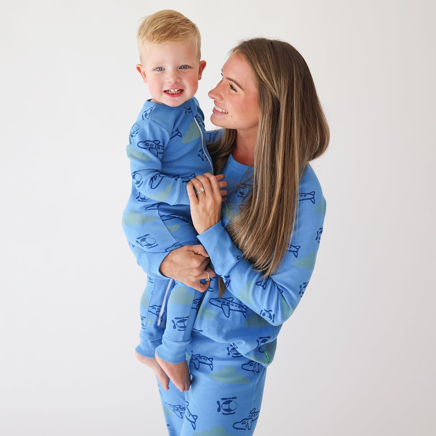 imagePARADE Organic Holiday Print 2Way Zip RomperAirplanes