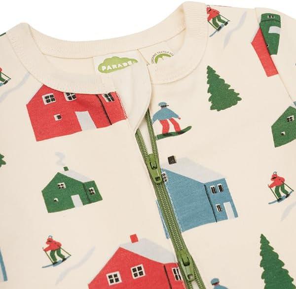 imagePARADE Organic Holiday Print 2Way Zip RomperAlpine