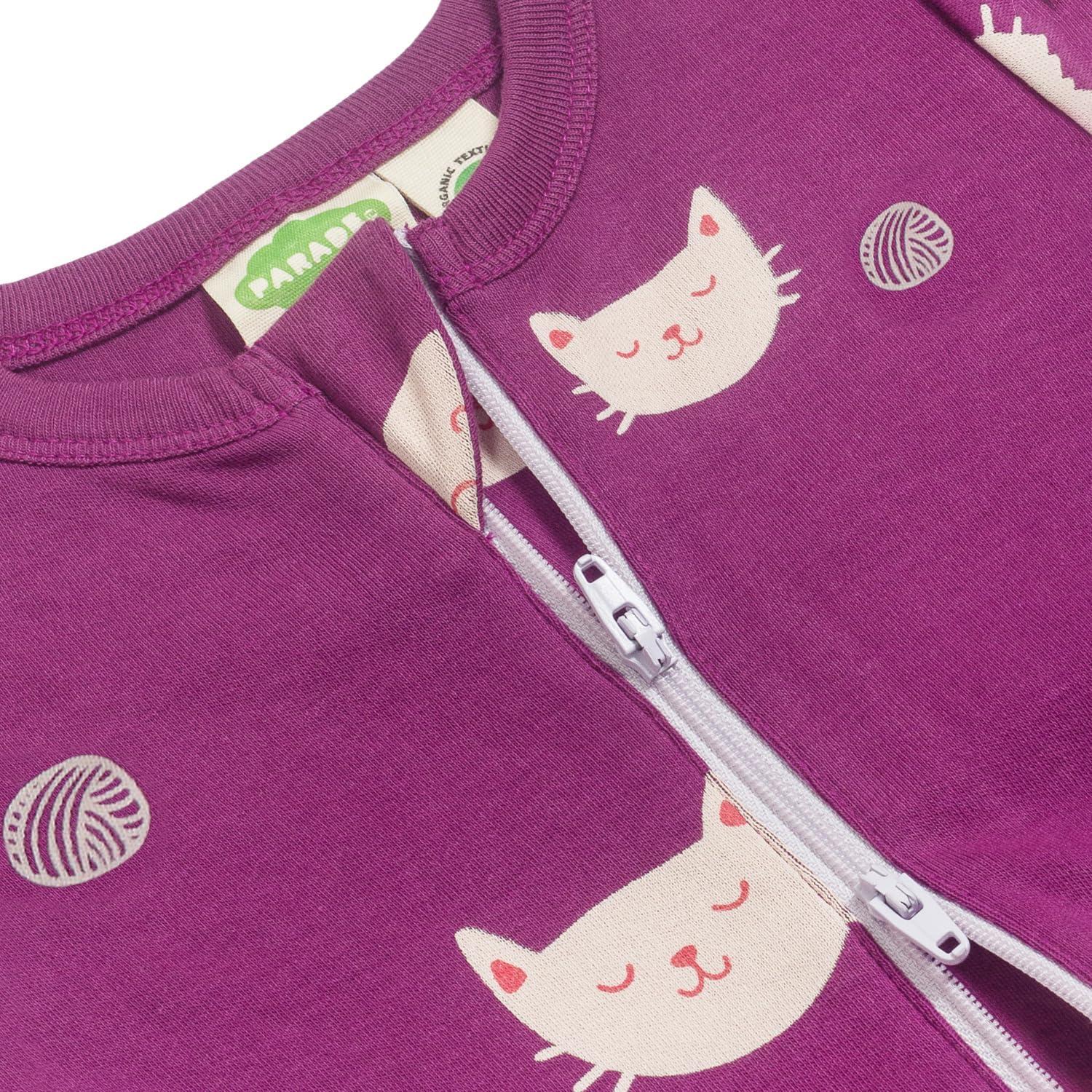 imagePARADE Organic Holiday Print 2Way Zip RomperCats