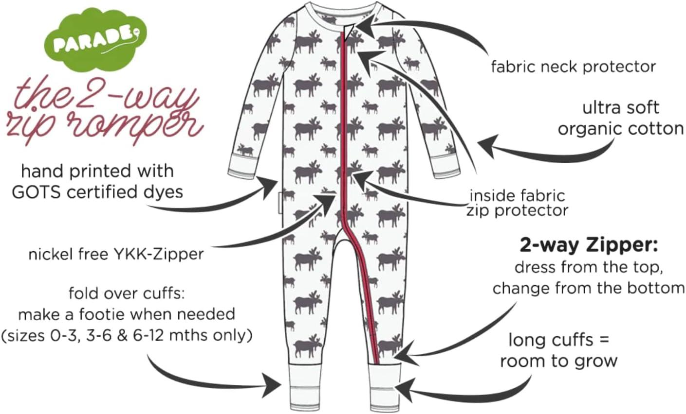 imagePARADE Organic Holiday Print 2Way Zip RomperFoxes